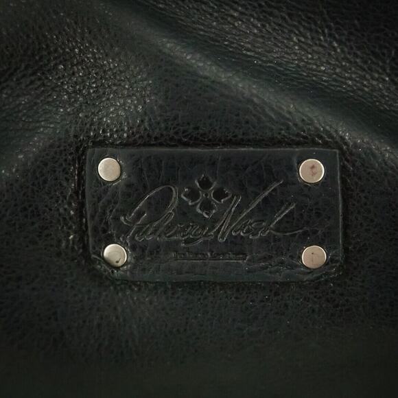 Patricia Nash Black Heritage Leather Benvenuto Studded Twist Lock Tote Bag Purse - Picture 3 of 10